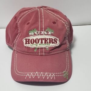 Vintage Pink Hooters Surf Long Beach Pink Hat Cap OS